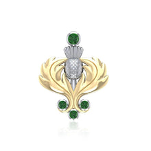 Load image into Gallery viewer, Blooming 18k Gold Scottish Thistle Pendant