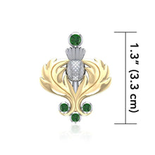 Load image into Gallery viewer, Blooming 18k Gold Scottish Thistle Pendant