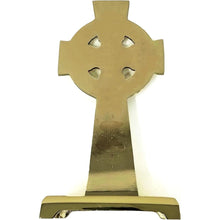 Load image into Gallery viewer, Celtic Knotwork Brass Standing Cross Decor