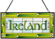 Load image into Gallery viewer, Ireland Shamrock Stained Glass Window Hang