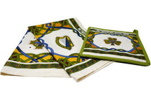 Load image into Gallery viewer, Emblem Tea Towel &amp; Shamrock Pot Holder