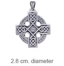 Load image into Gallery viewer, Carved Celtic Cross Triskele Necklace