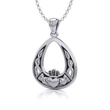 Load image into Gallery viewer, Celtic Knotwork Claddagh Pendant