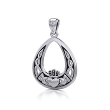 Load image into Gallery viewer, Celtic Knotwork Claddagh Pendant
