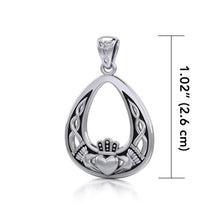 Load image into Gallery viewer, Celtic Knotwork Claddagh Pendant