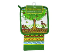 Load image into Gallery viewer, Celtic Tree of Life Pot Holder &amp; Tea Towel Set
