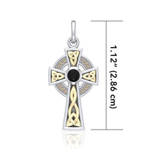 Load image into Gallery viewer, Celtic Trinity Knot Cross with Golden Detailing