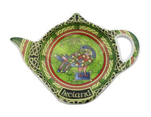 Load image into Gallery viewer, Ceramic Celtic Peacock Teabag Holder