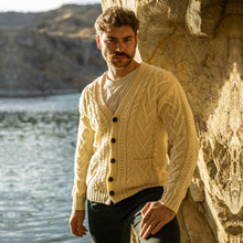 Load image into Gallery viewer, Mens V Neck Cable Cardigan