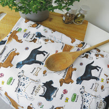Load image into Gallery viewer, Cotton Tea Towel - Dog Breeds Print