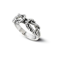 Load image into Gallery viewer, Engraved Irish Fisherman's Knot Ring- Sterling Silver