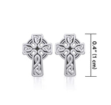 Load image into Gallery viewer, Sterling Silver Celtic Cross Post Earrings