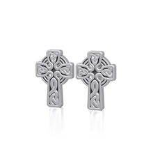 Load image into Gallery viewer, Sterling Silver Celtic Cross Post Earrings
