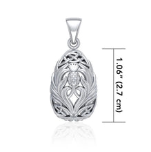 Load image into Gallery viewer, Teardrop Shape Scottish Thistle with Celtic knotwork