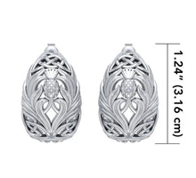 Load image into Gallery viewer, Teardrop Celtic Knotwork Post Earrings with Thistle Motif