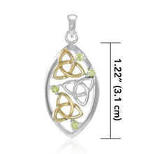 Load image into Gallery viewer, Gemstone Trinity Knot Pendant in Silver &amp; Gold