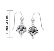 Load image into Gallery viewer, Kingdom of Alba Silver Thistle Dangle Earrings
