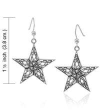 Load image into Gallery viewer, Star-Shaped Celtic Knot Dangle Earrings in Silver