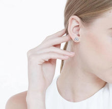 Load image into Gallery viewer, Refined Shamrock Stud Earrings in Silver