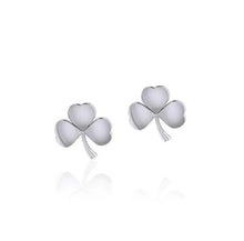 Load image into Gallery viewer, Refined Shamrock Stud Earrings in Silver