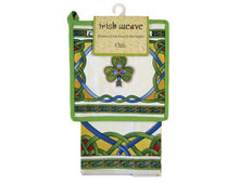 Load image into Gallery viewer, Emblem Tea Towel &amp; Shamrock Pot Holder