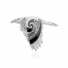 Load image into Gallery viewer, Flying Celtic Raven Pendant
