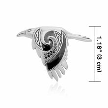 Load image into Gallery viewer, Flying Celtic Raven Pendant