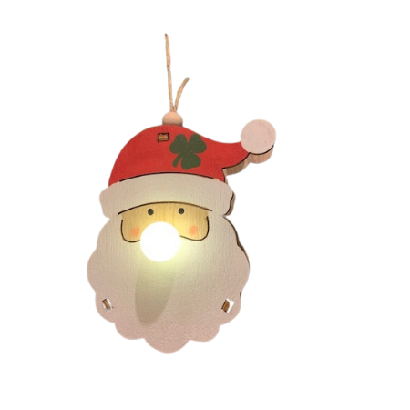 Irish Santa Wood Light Up Ornament