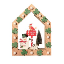Load image into Gallery viewer, Irish Snowman By Mailbox Framed In Lights