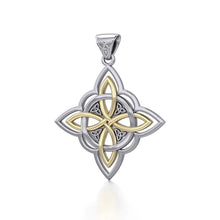 Load image into Gallery viewer, Interlocking Celtic Knot Pendant in Silver and 14K Gold