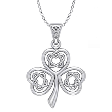 Load image into Gallery viewer, Interlocking Irish Trinity Shamrock Pendant