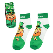Load image into Gallery viewer, Kids White Leprechaun Smile Cotton Socks