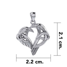 Load image into Gallery viewer, Love of The Mythical Celtic Raven Heart Shaped Pendant
