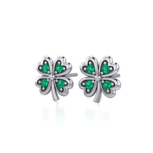 Load image into Gallery viewer, Lucky Gemstone Four Leaf Clover Earrings