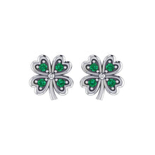 Load image into Gallery viewer, Lucky Gemstone Four Leaf Clover Earrings