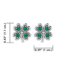 Load image into Gallery viewer, Lucky Gemstone Four Leaf Clover Earrings