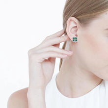 Load image into Gallery viewer, Lucky Gemstone Four Leaf Clover Earrings