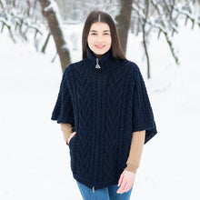 Load image into Gallery viewer, Funnel Neck Poncho Jacket