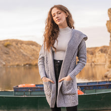 Load image into Gallery viewer, Ladies Classic Fit Long Cardigan with Hood