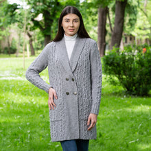 Load image into Gallery viewer, Ladies Double Breasted Shawl Collar Coat