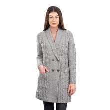 Load image into Gallery viewer, Ladies Double Breasted Shawl Collar Coat