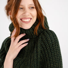 Load image into Gallery viewer, Cable Cowlneck Poncho