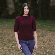Load image into Gallery viewer, Short Sleeve Cable Sweater