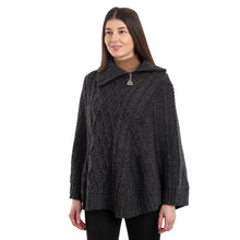 Load image into Gallery viewer, Cowl Neck Zipper Poncho