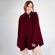 Load image into Gallery viewer, Cowl Neck Zipper Poncho