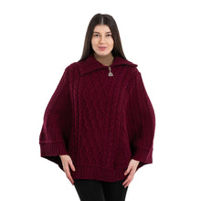 Load image into Gallery viewer, Cowl Neck Zipper Poncho