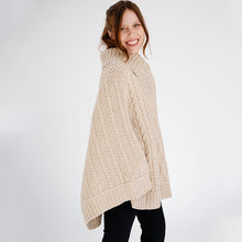 Load image into Gallery viewer, Cowl Neck Zipper Poncho
