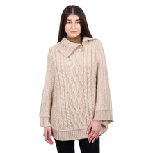 Load image into Gallery viewer, Cowl Neck Zipper Poncho
