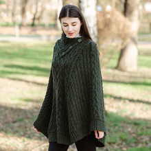 Load image into Gallery viewer, Cowl Neck Button Poncho