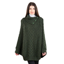 Load image into Gallery viewer, Cowl Neck Button Poncho